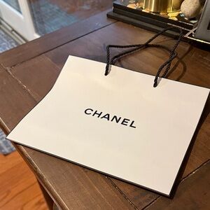 CHANEL White and Black Gift Bag